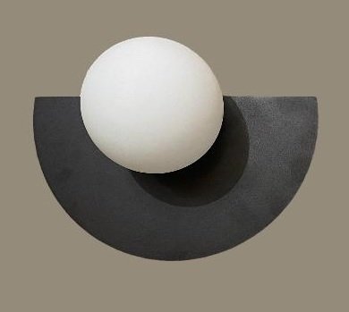APLIQUE PARED SEMI CIRCULO NEGRO GLOBO 150mm